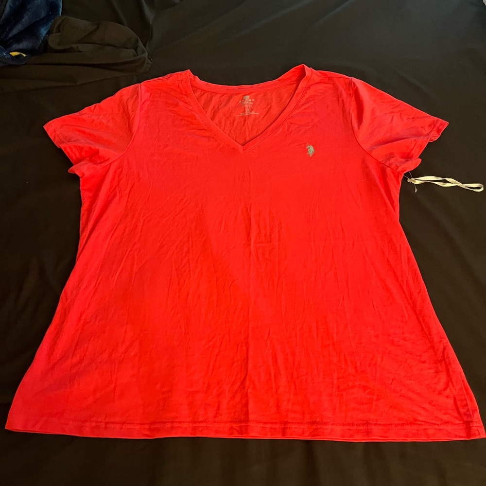Women’s U.S. Polo Assn. pink v neck Active t size 3x